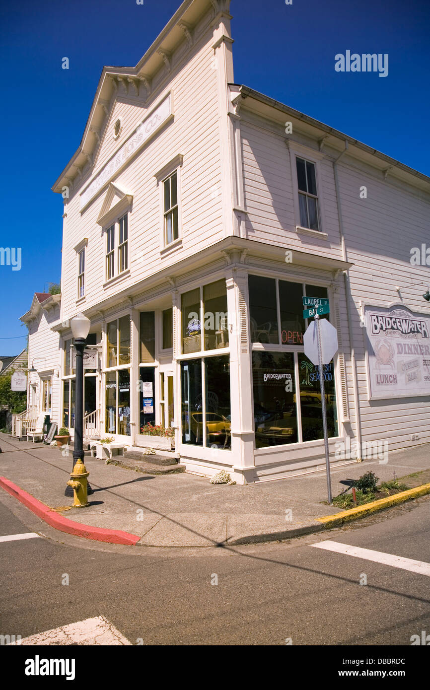 Florenz Altstadt bezaubert Besucher mit seiner Architektur der Wende des 20. Jahrhunderts, Florence, Oregon, USA Stockfoto