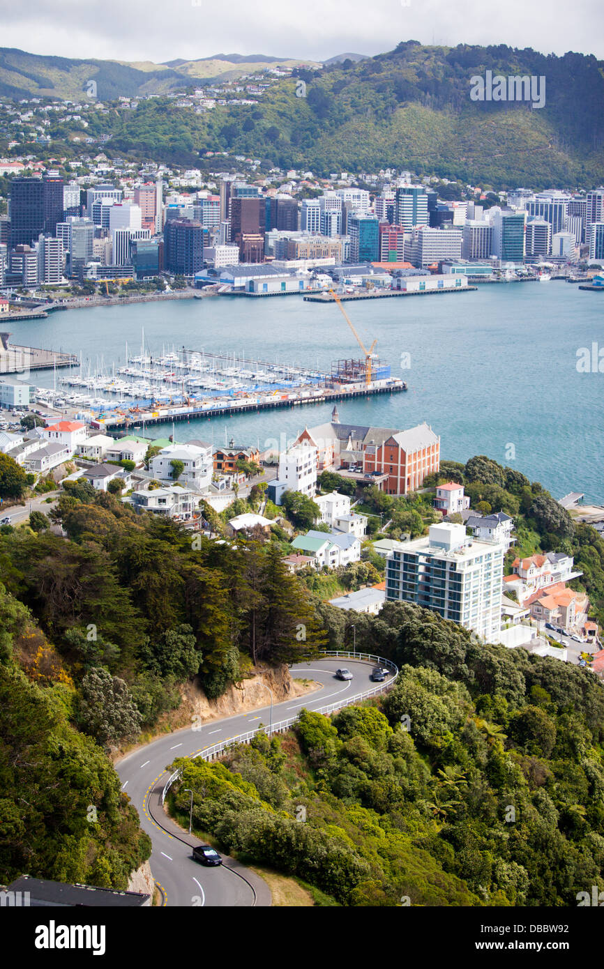 Blick vom Mt Victoria in Wellington, Neuseeland Stockfoto