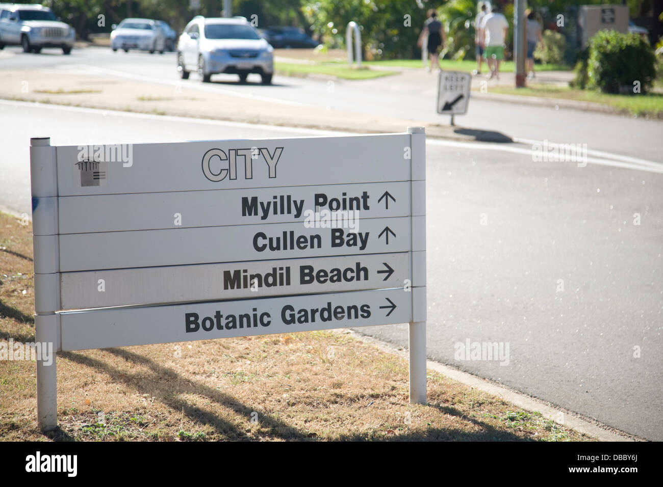 Straßenschild im Stadtzentrum von Darwin, Australien Stockfoto