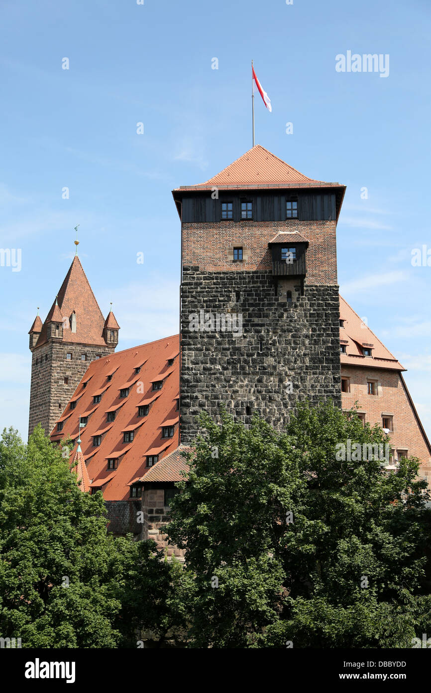 Luginsland-Turm auf der Nürnberger Burg in Deutschland Stockfoto