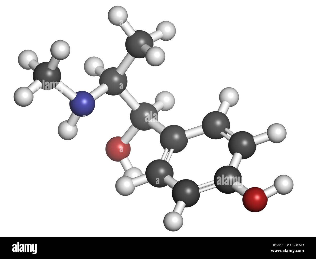 Oxilofrine (Methylsynephrine, Oxyephrine) Stimulans, chemische Struktur. Im Sport doping verwendet. Stockfoto