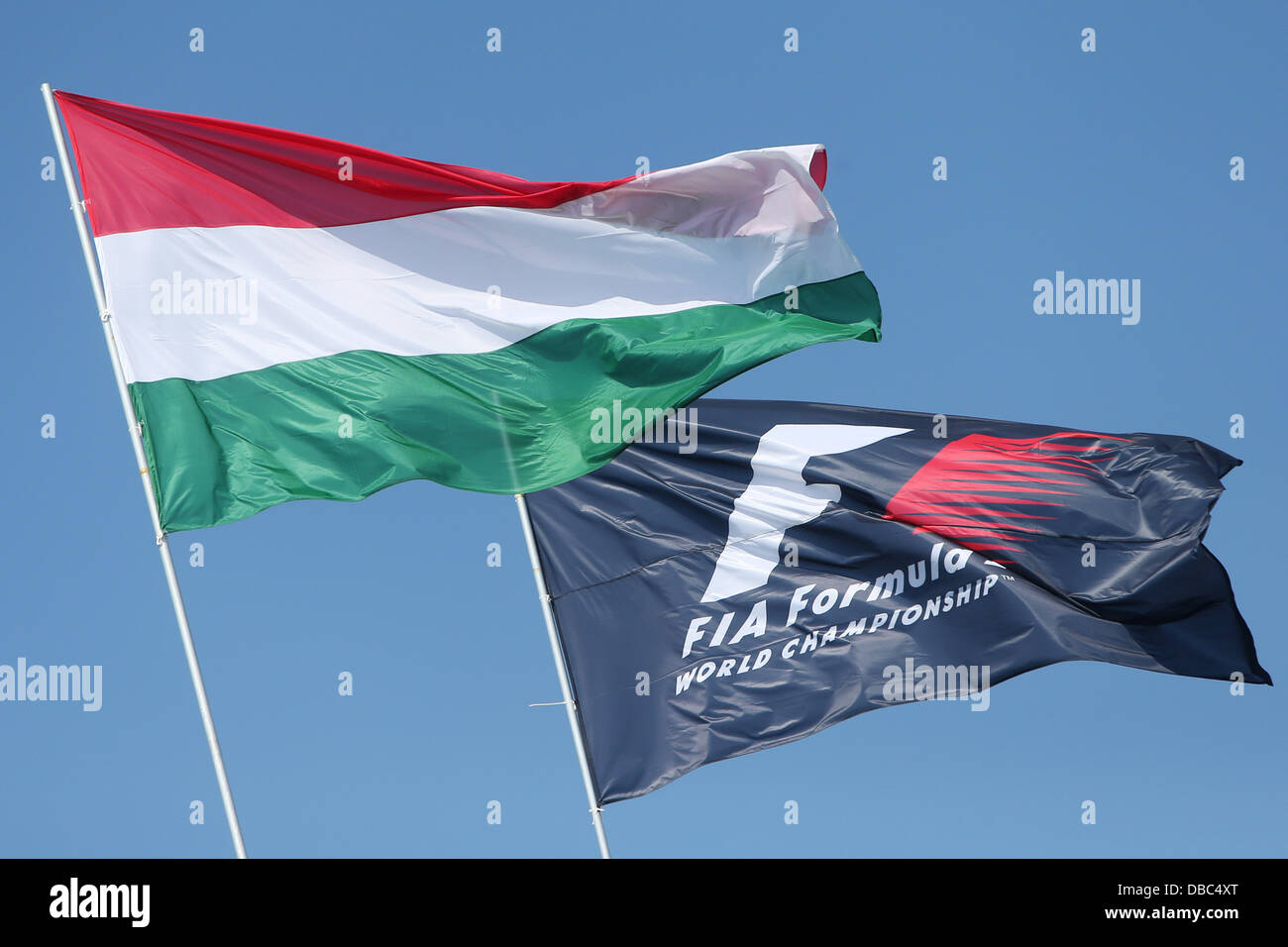 Budapest, Ungarn. 28. Juli 2013. Motorsport: FIA Formula One World Championship 2013, Grand Prix von Ungarn, ungarische Flagge Credit: Dpa picture-Alliance/Alamy Live News Stockfoto