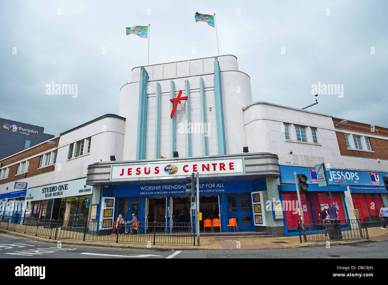 Jesus Zentrum Art Deco Gebäude Abington Street Northampton Northamptonshire UK Stockfoto