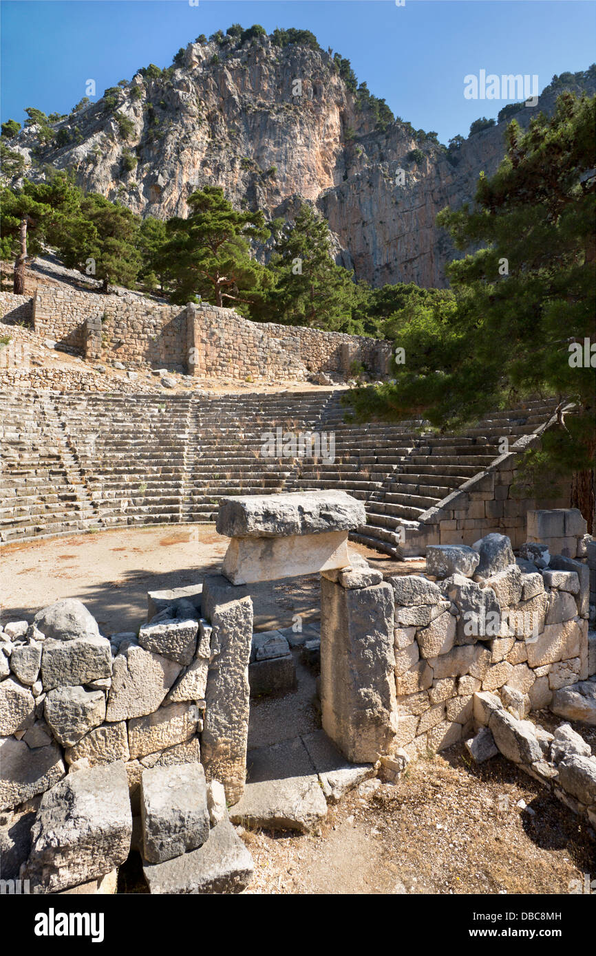 Das Amphitheater auf dem alten Gelände des Arycanda in der Südtürkei Stockfoto