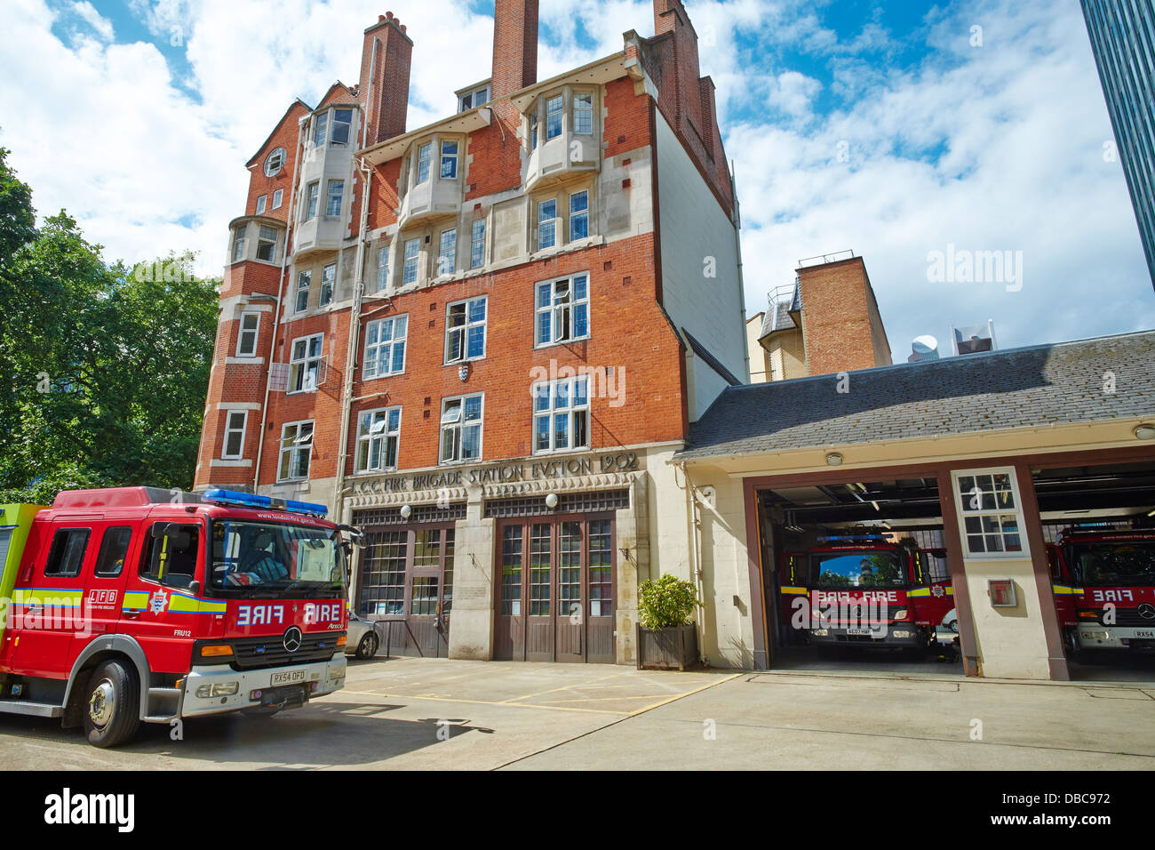 LCC Feuerwehr Station Euston Road London UK Stockfoto
