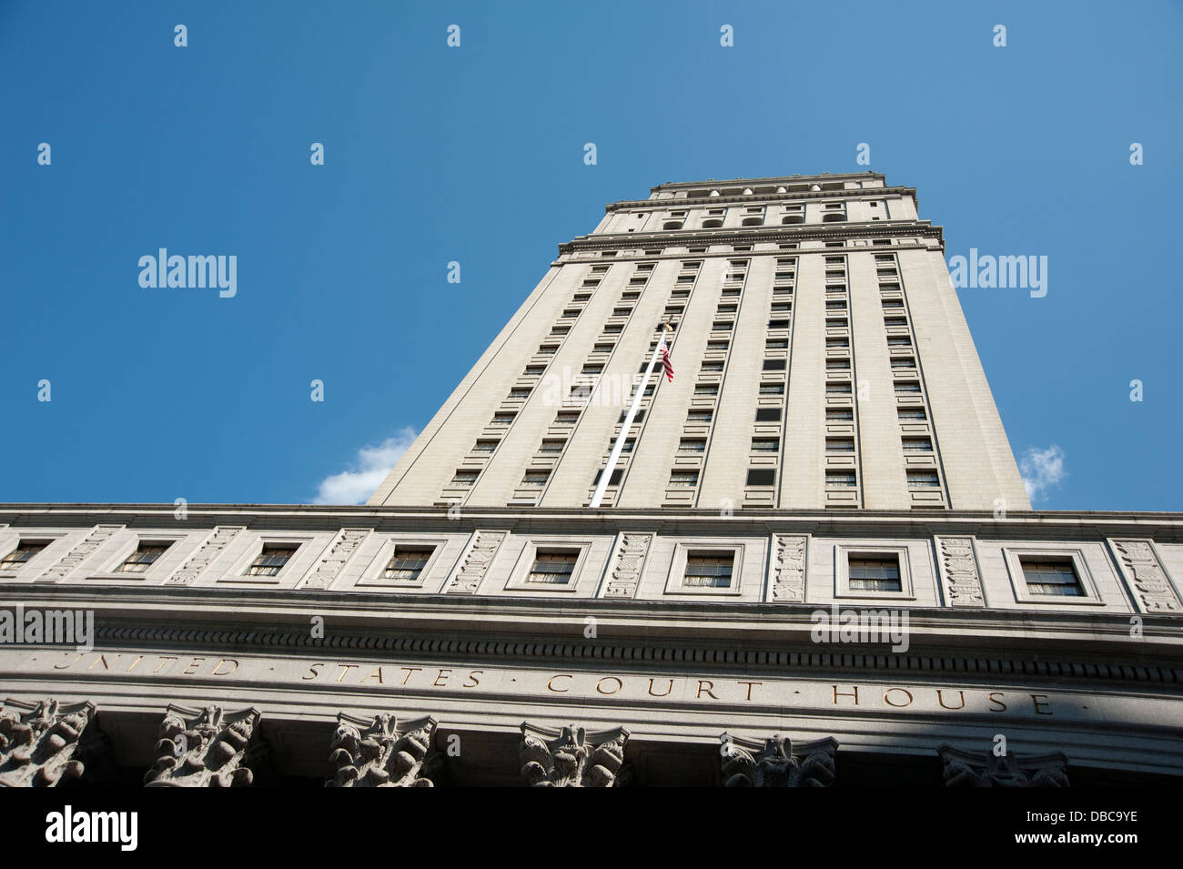 Ein Blick auf die Vereinigten Staaten Court House, New York City Stockfoto