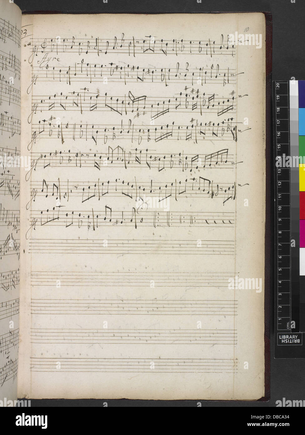 John Jenkins - erste Höhen Teil der Musik für Gamben. (BL hinzufügen MS 27550 f. 10r) Stockfoto