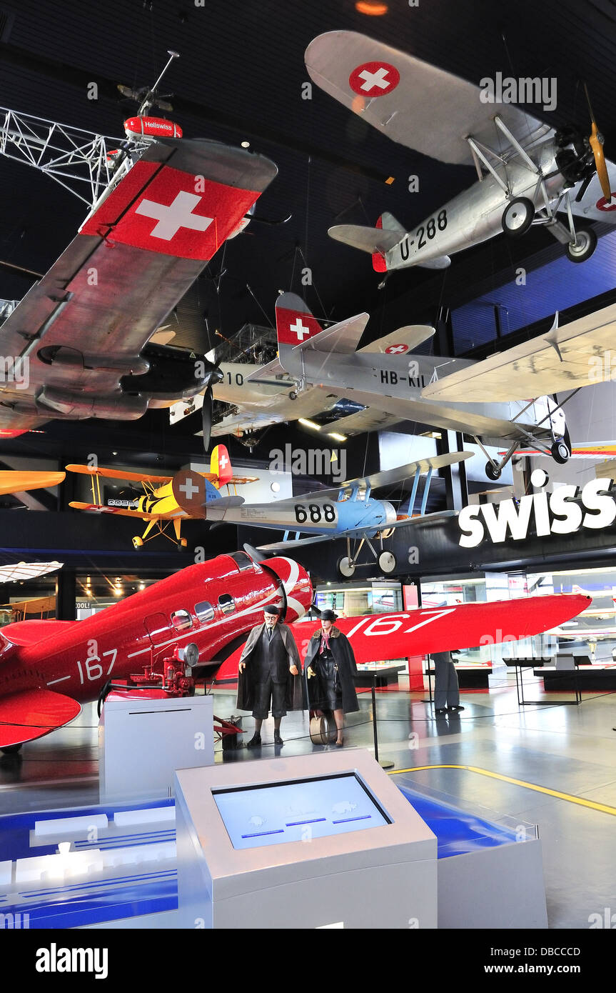Swiss Air Display in der Schweizer Verkehrshaus Luzern, Schweiz Stockfoto