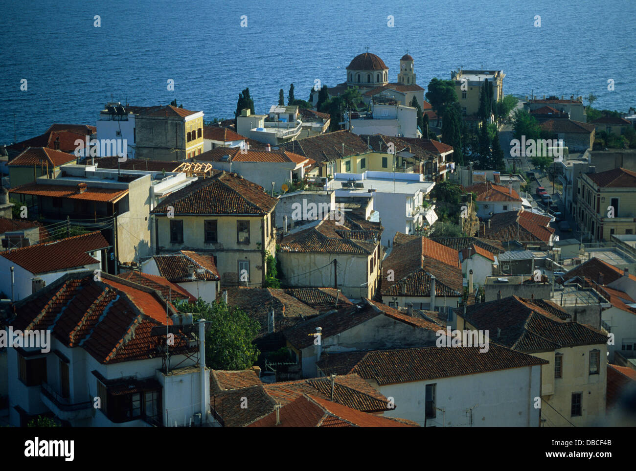 Kavala ist die zweitgrößte Stadt im Norden Griechenlands, der wichtigste Seehafen von Ost-Mazedonien Stockfoto