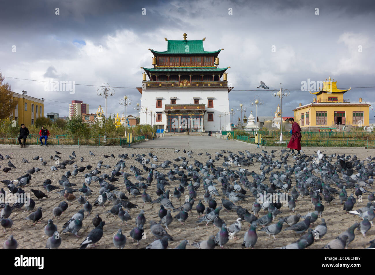 Gandantegchinlen Kloster, Ulaanbaatar, Stockfoto
