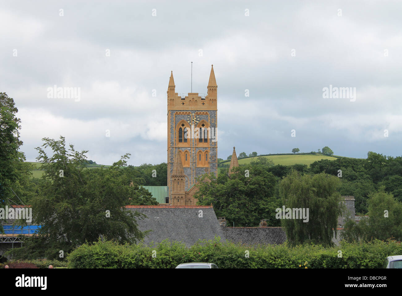 Der Clock Tower von Buckfast Abbey Devon England Stockfoto