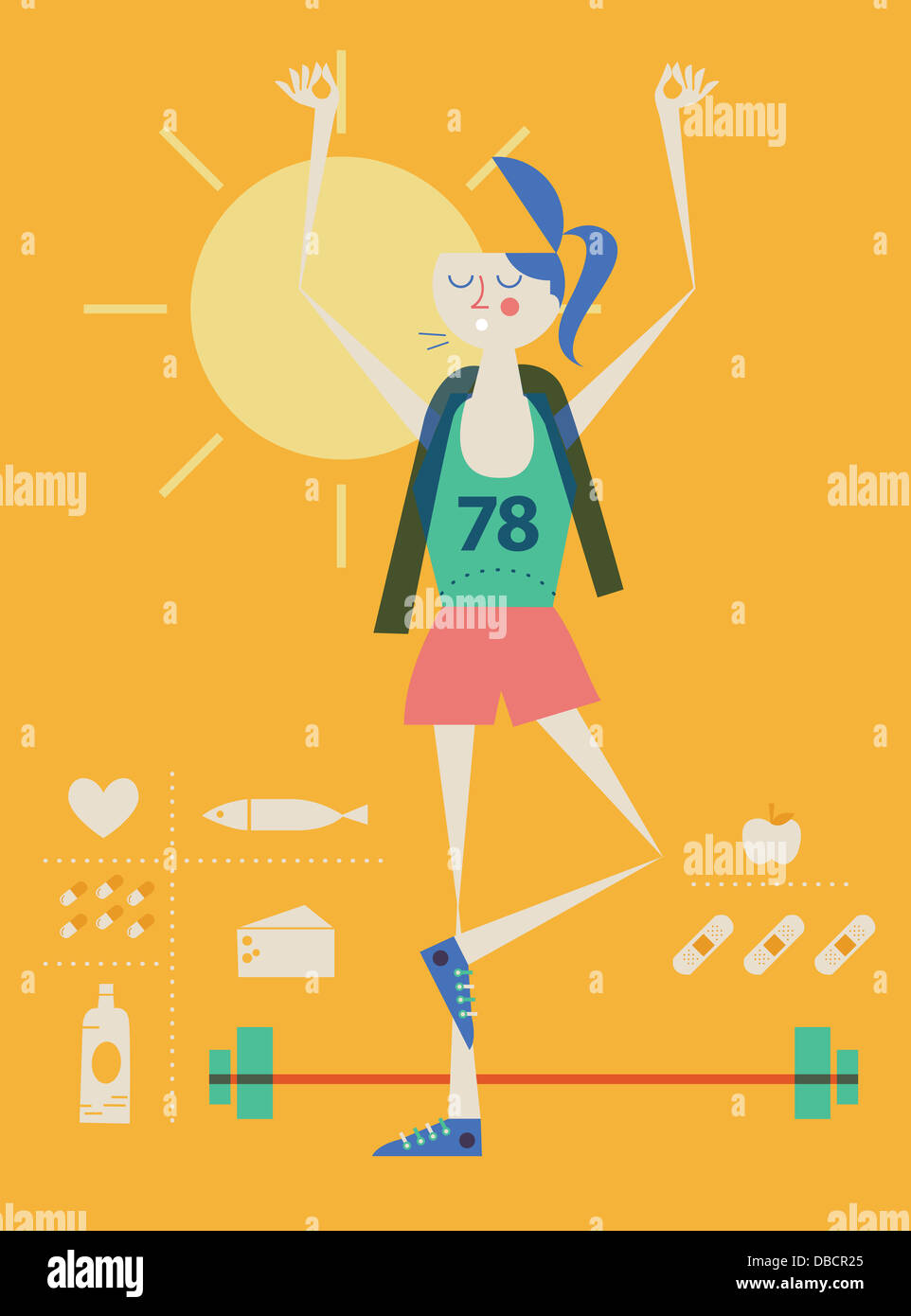 Darstellung der Frau, die Durchführung von yoga Stockfoto