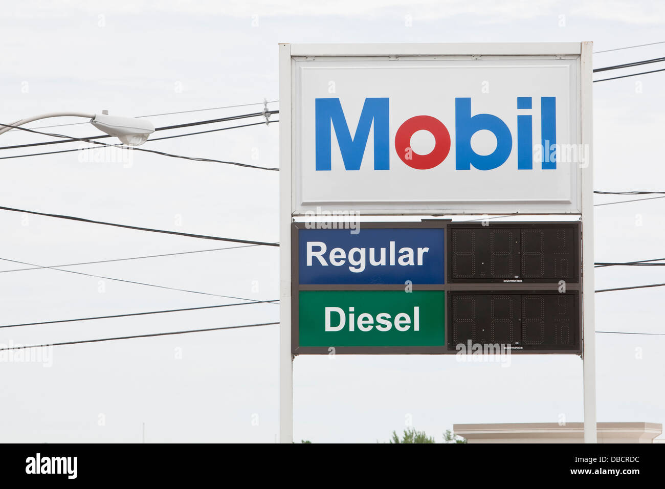 Abgebildet ist eine Mobil-Tankstelle in Maine Stockfoto