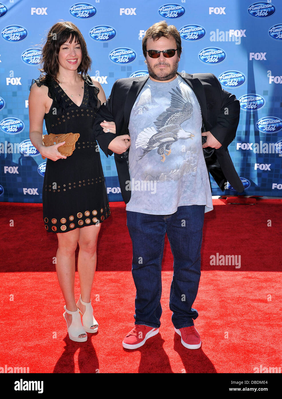 Jack Black und Frau Tanya Haden 2011 American Idol Finale im Nokia