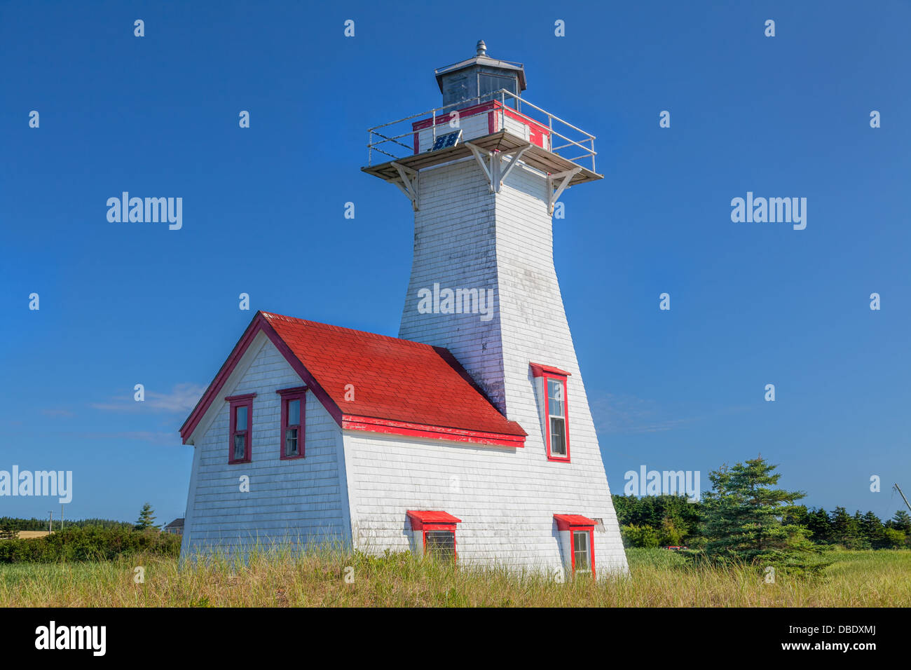 New London Range Rear Light oder Leuchtturm in French River, Prince Edward Island, Kanada. Stockfoto