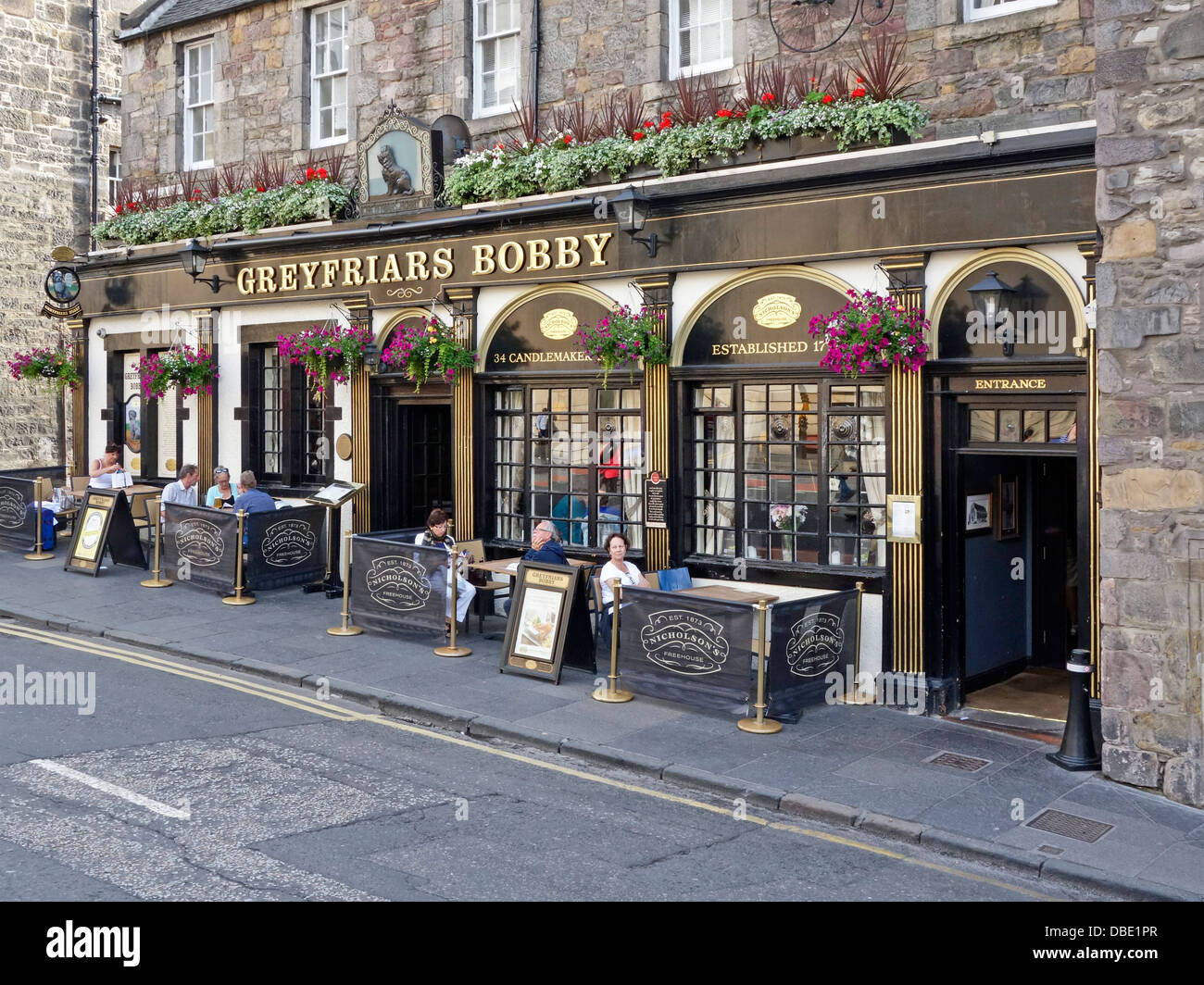 Greyfriars Bobby Bar im schottischen Edinburgh Candlemaker Row Stockfoto