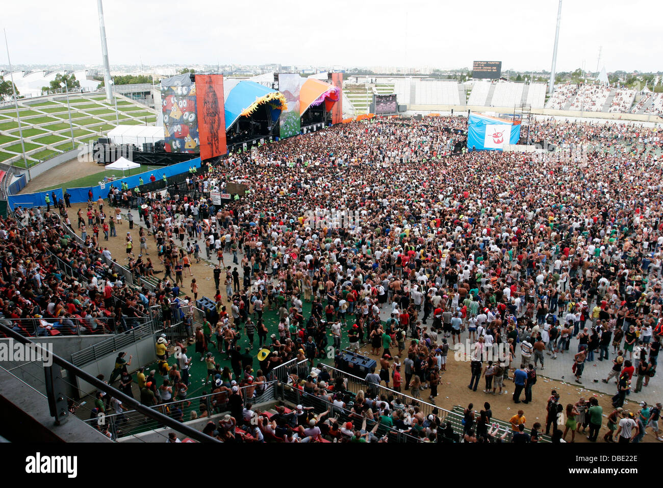 Menschenmassen bei der Big Day out Musikfestival 2006, Sydney, Australien. Stockfoto