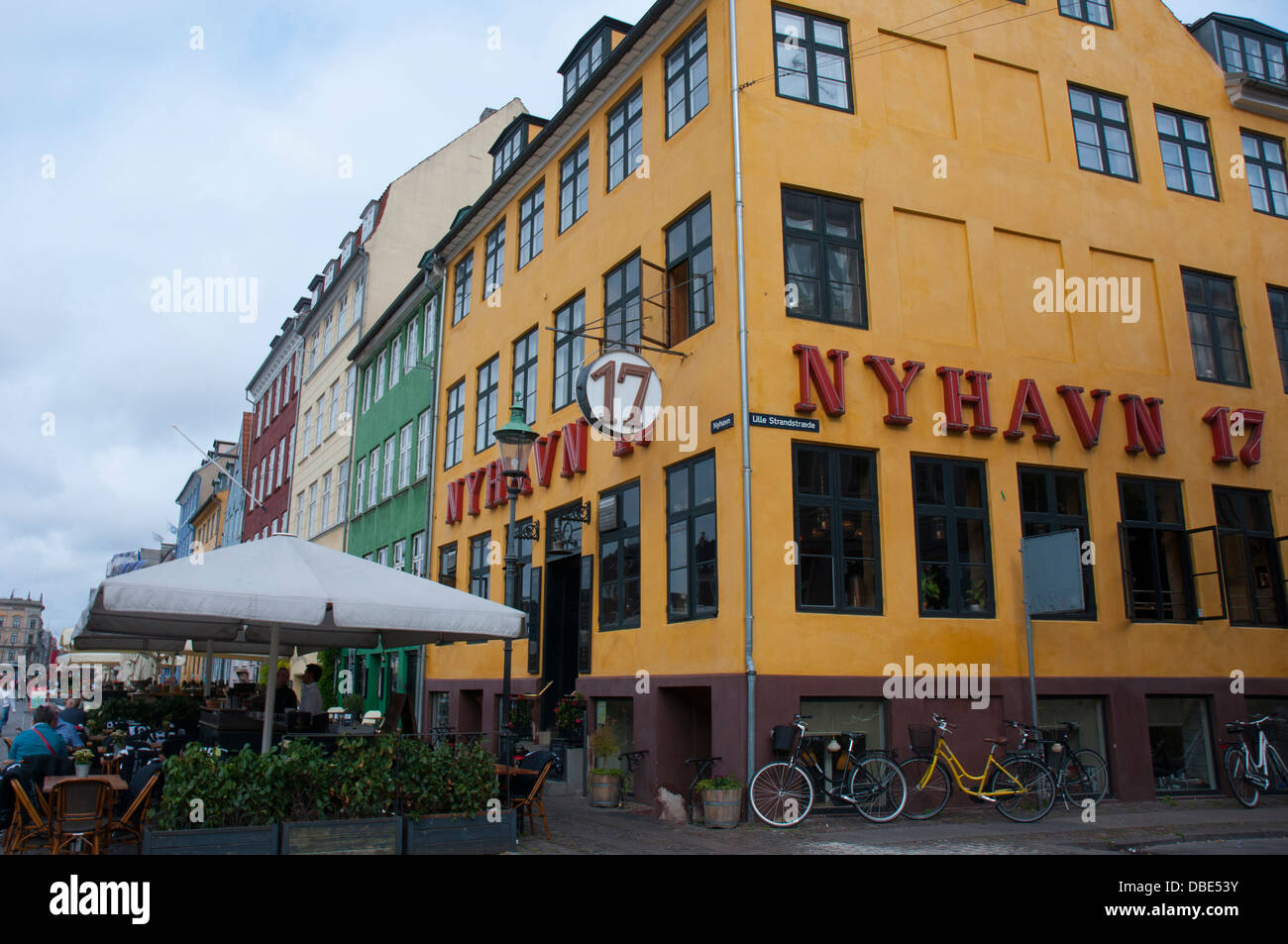 Dänemark. Kopenhagen. Nyhavn. Nyhavn 17 Restaurant. Stockfoto