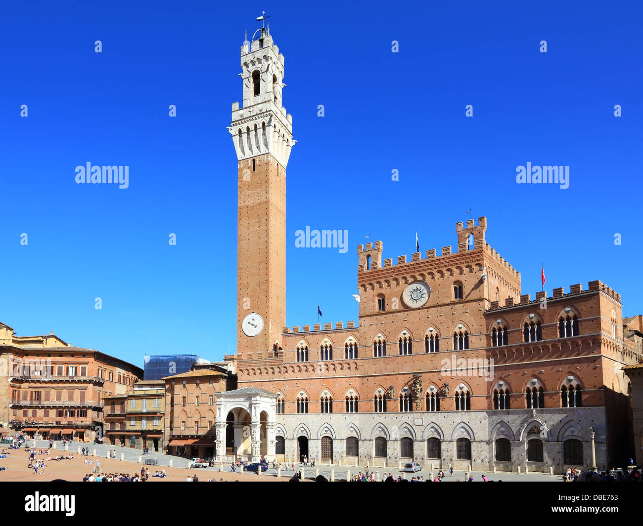 Piazza del Campo, Hauptplatz in Siena - Toskana (Italien) Stockfoto
