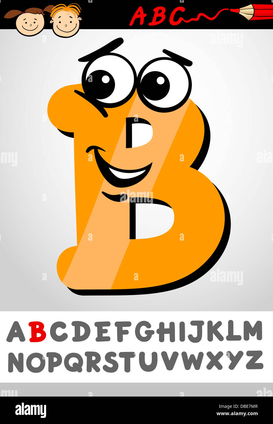 Cartoon Illustration von niedlichen Großbuchstabe B vom Alphabet für ...