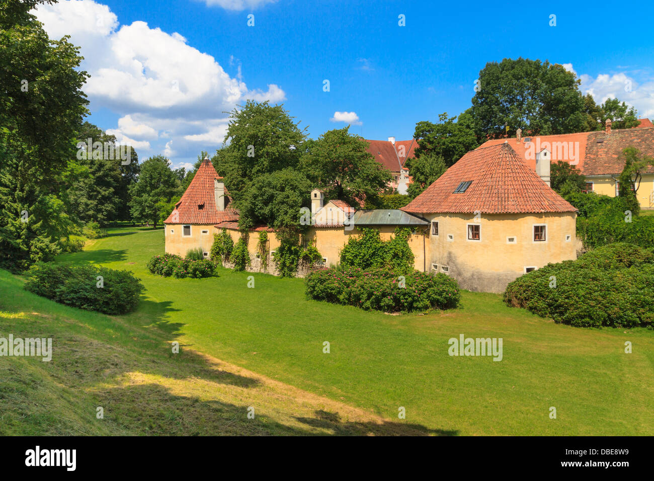 Alte Stadtbefestigung in Trebon (in Deutsch Wittingau), Tschechische Republik Stockfoto