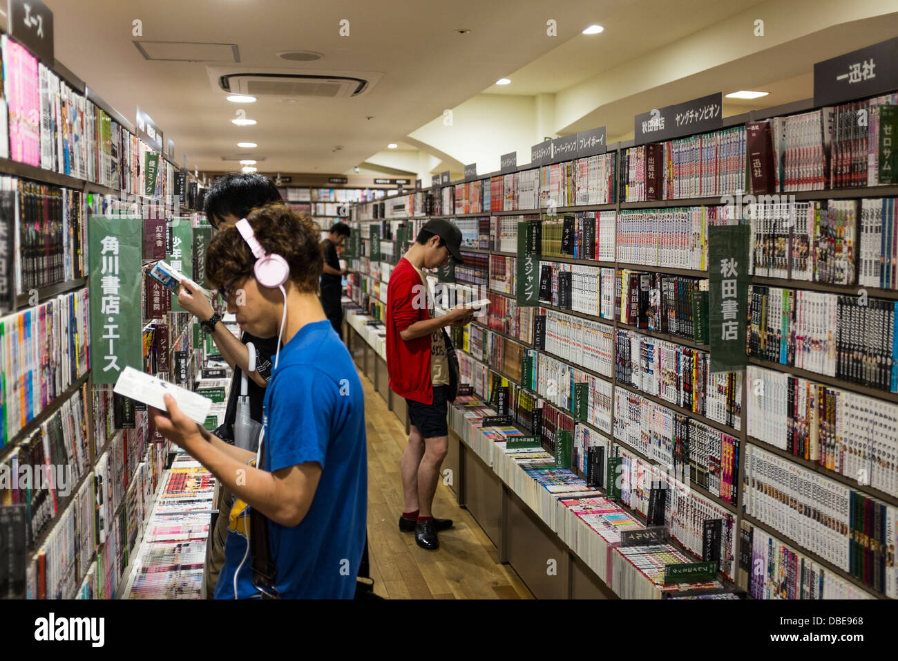 Manga-Comic-Buch-Abschnitt der Buchhandlung in Fukuoka Japan Stockfoto