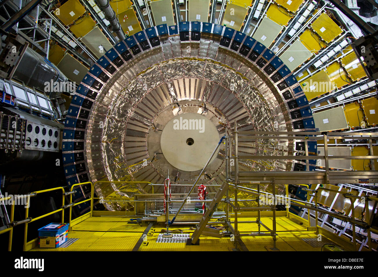 Blick auf die hadronische Endkappe und Fliese Kalorimeter von der ATLAS-Detektor am CERN Stockfoto