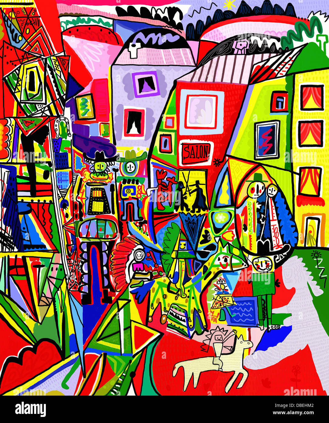 Bilder der Charaktere, die zu der Zeit des wilden Westens gehören. Stockfoto