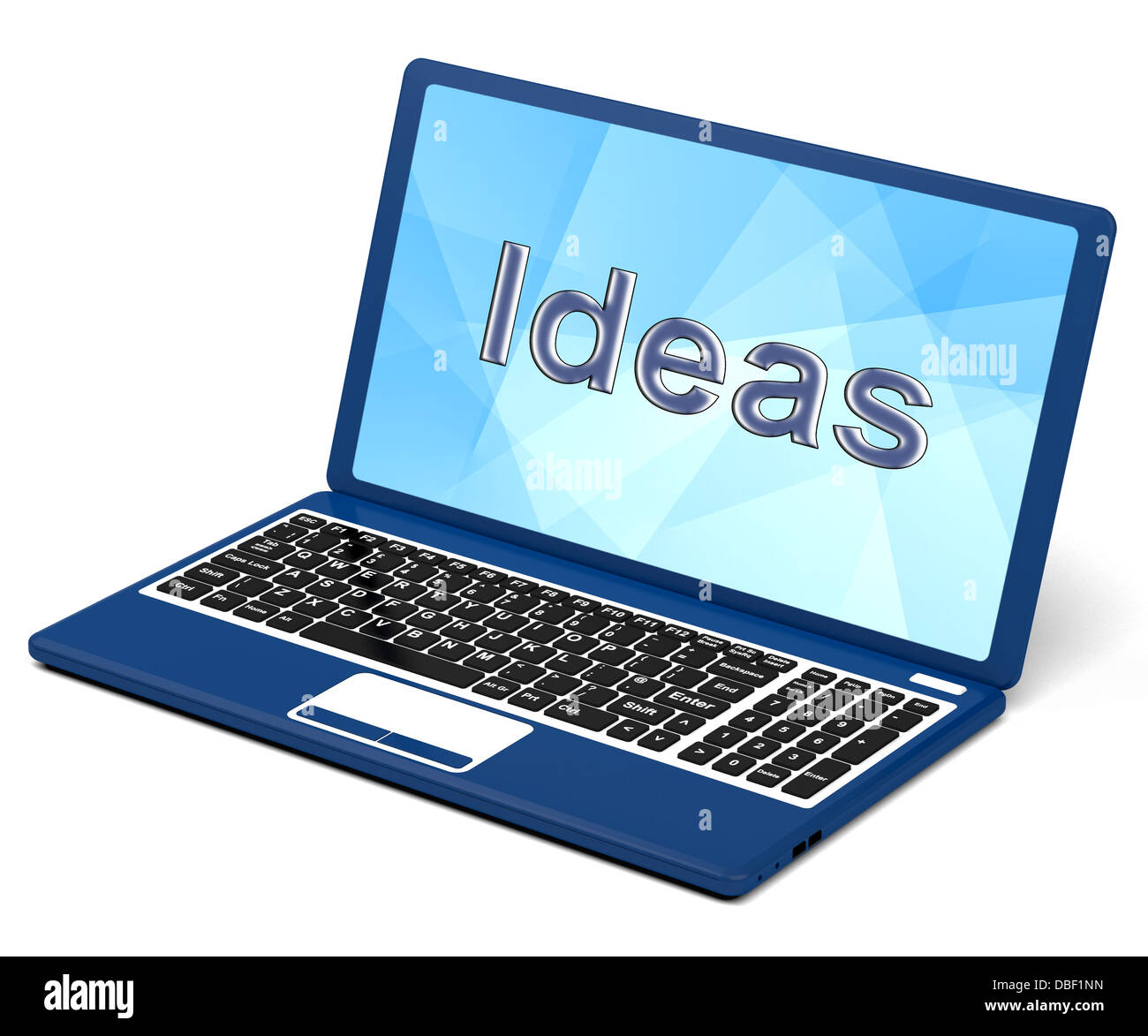 Ideen-Wort auf Laptop-Bildschirm zeigen Kreativität Stockfoto
