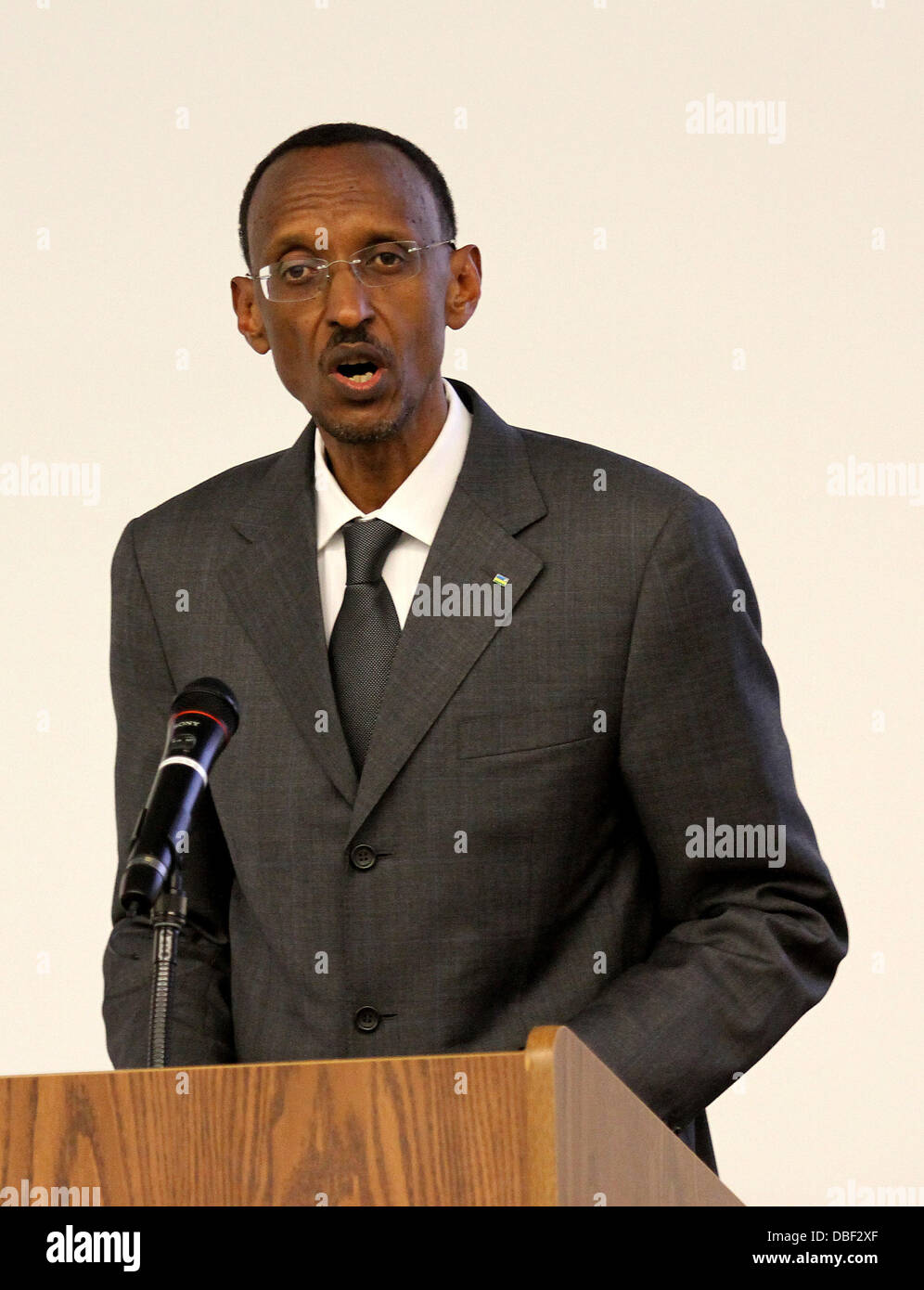 H.E Präsident Paul Kagame HIV Prioritäten für Positive Veränderung in ihren eigenen Worten statt am UN-Hauptsitz New York City, USA - 06.07.11 Stockfoto