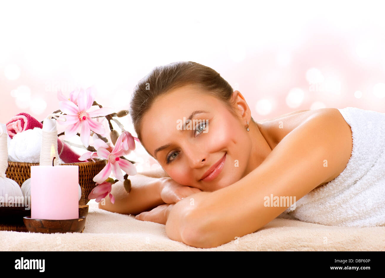 Spa-Woman.Day Spa Stockfoto