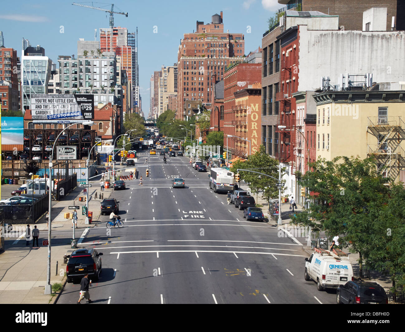 West Side von Manhattan New York City aus der High Line Park aus gesehen Stockfoto
