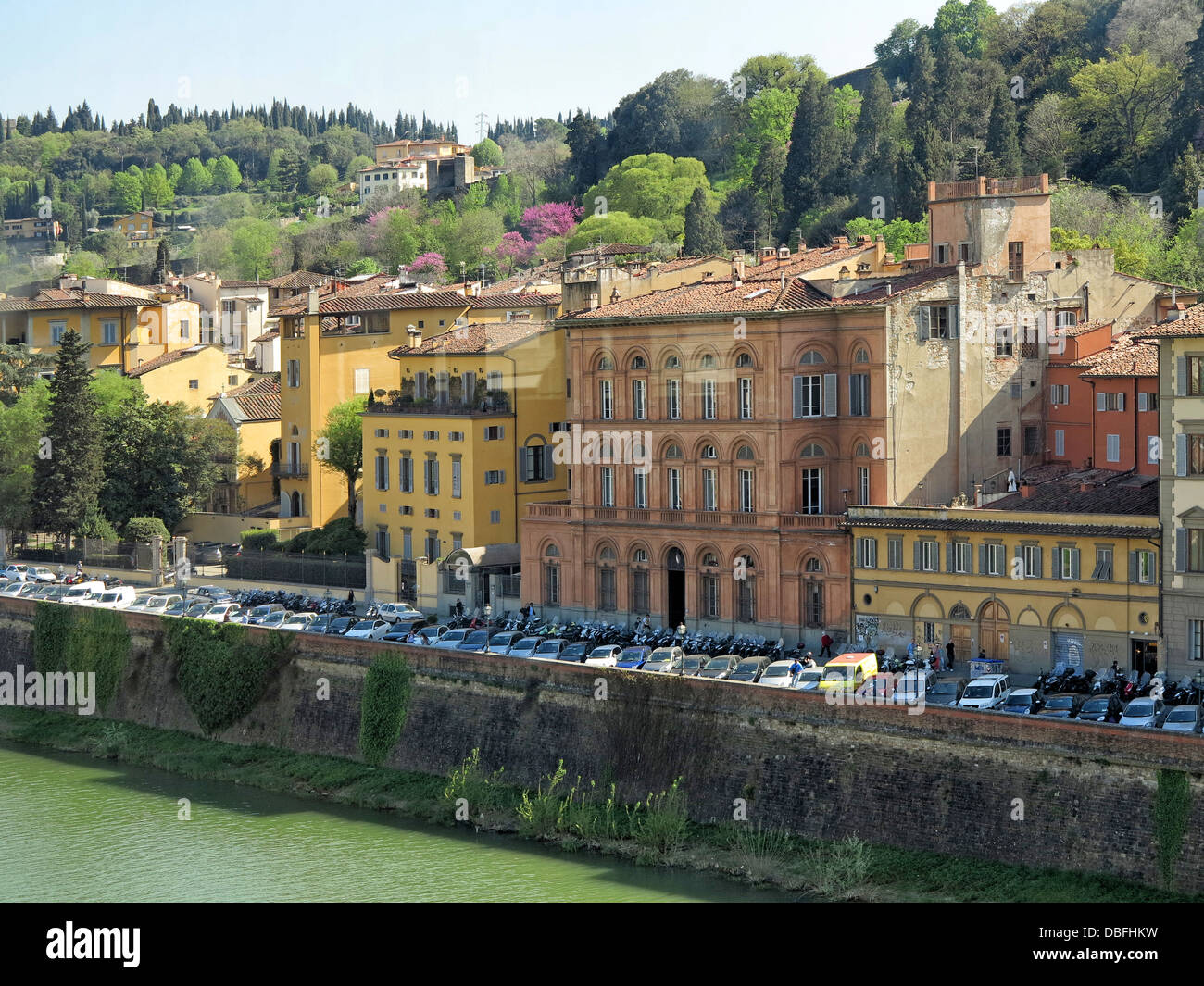 Malerische Aussicht auf Florenz am Fluss Arno Italien Stockfoto