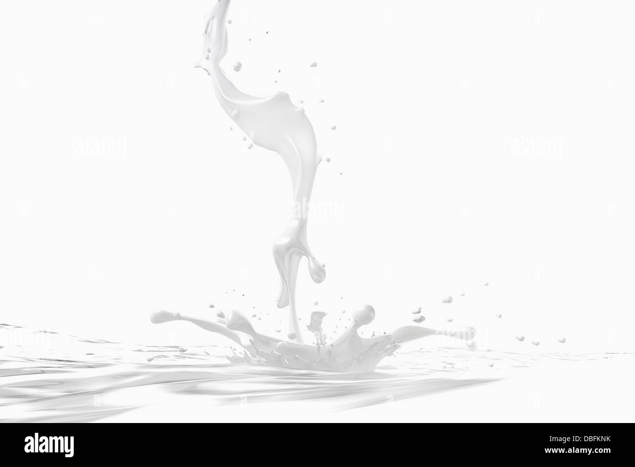 Milch-Stream in Pool plantschen Stockfoto