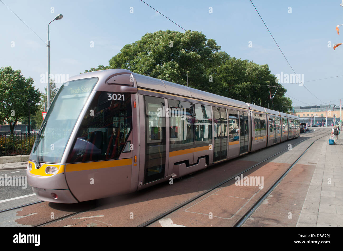 Straßenbahn in Dublin, Eire - Irland. Stockfoto