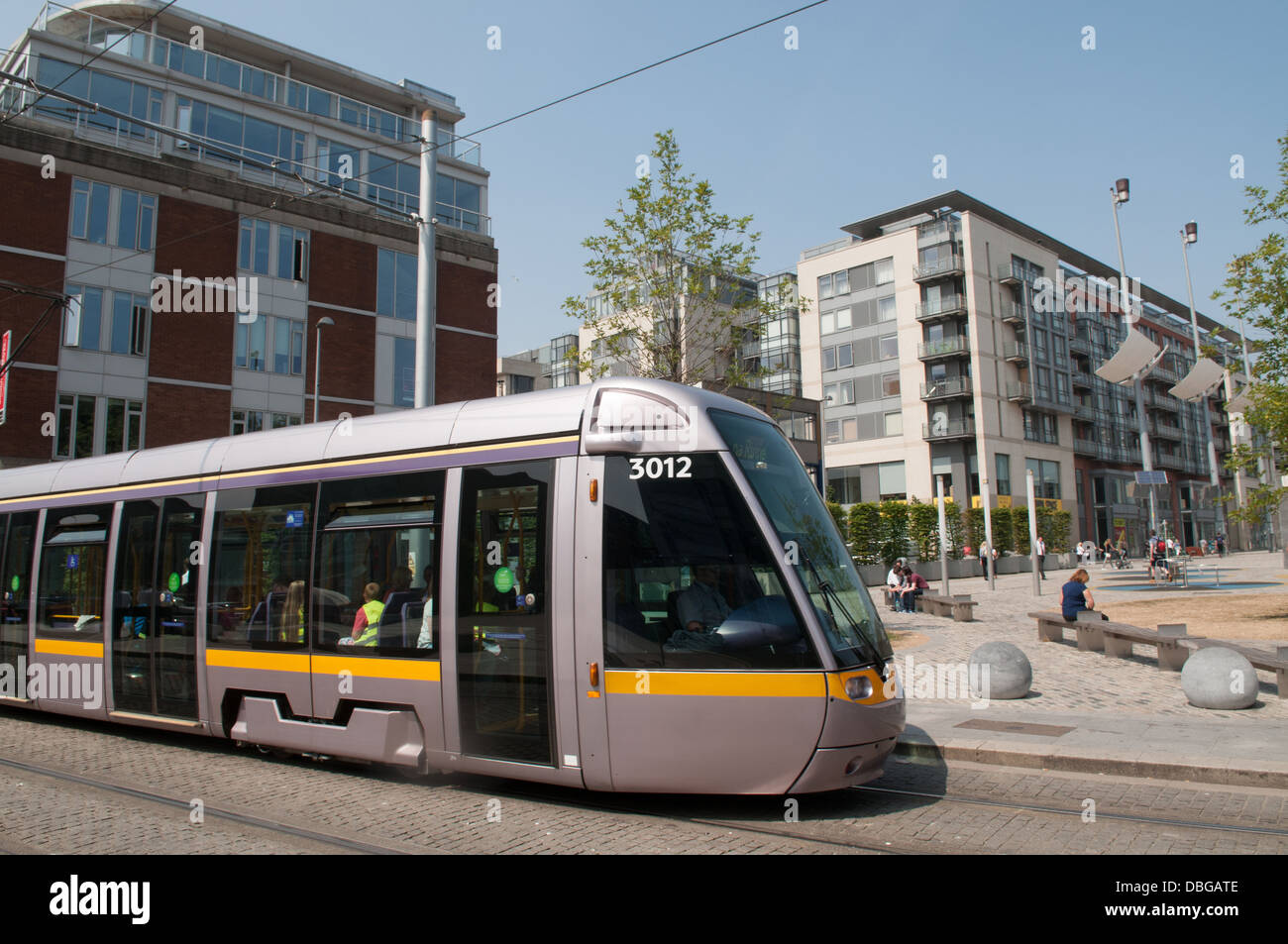 Straßenbahn in Dublin, Eire - Irland. Stockfoto