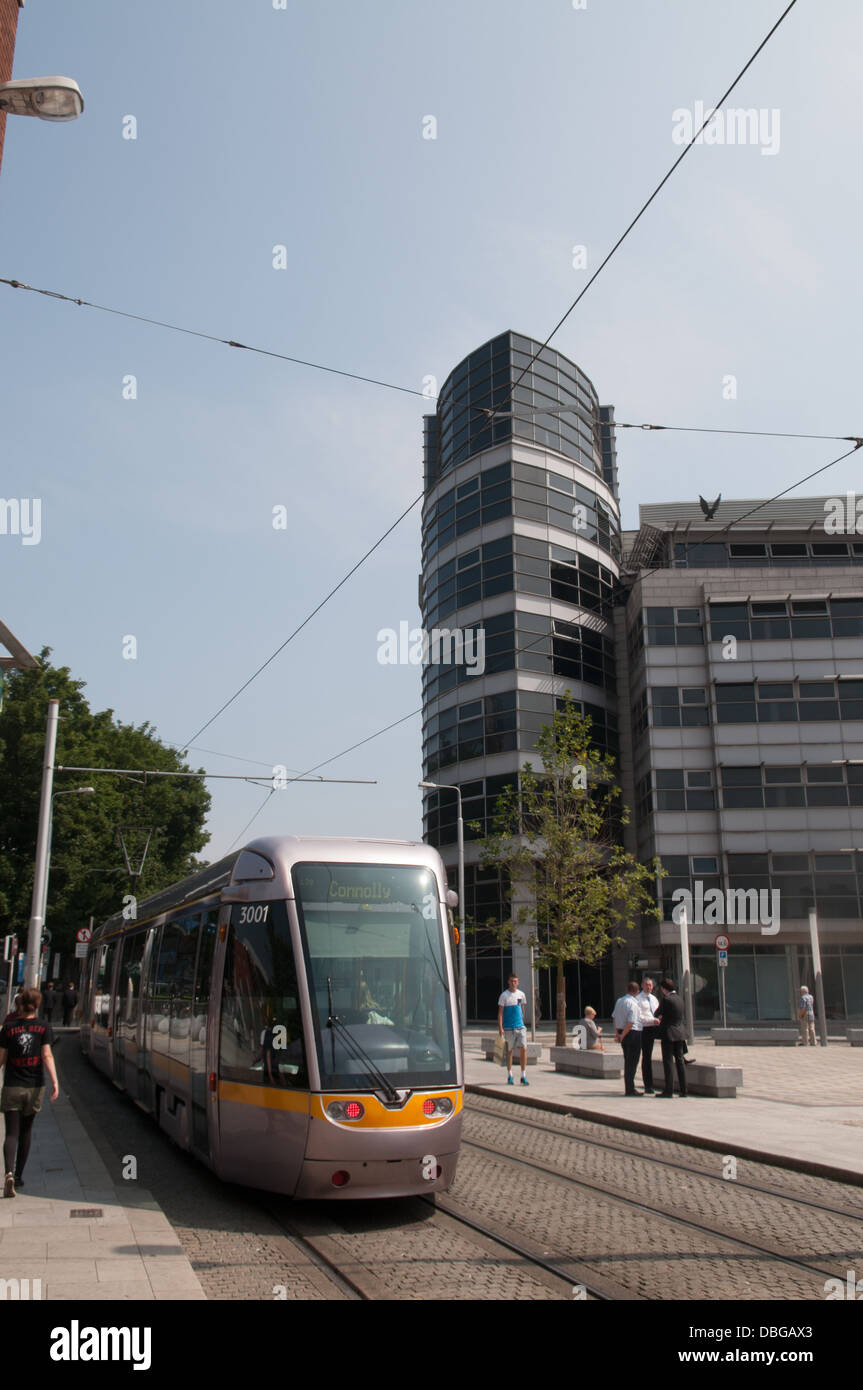Straßenbahn in Dublin, Eire - Irland. Stockfoto