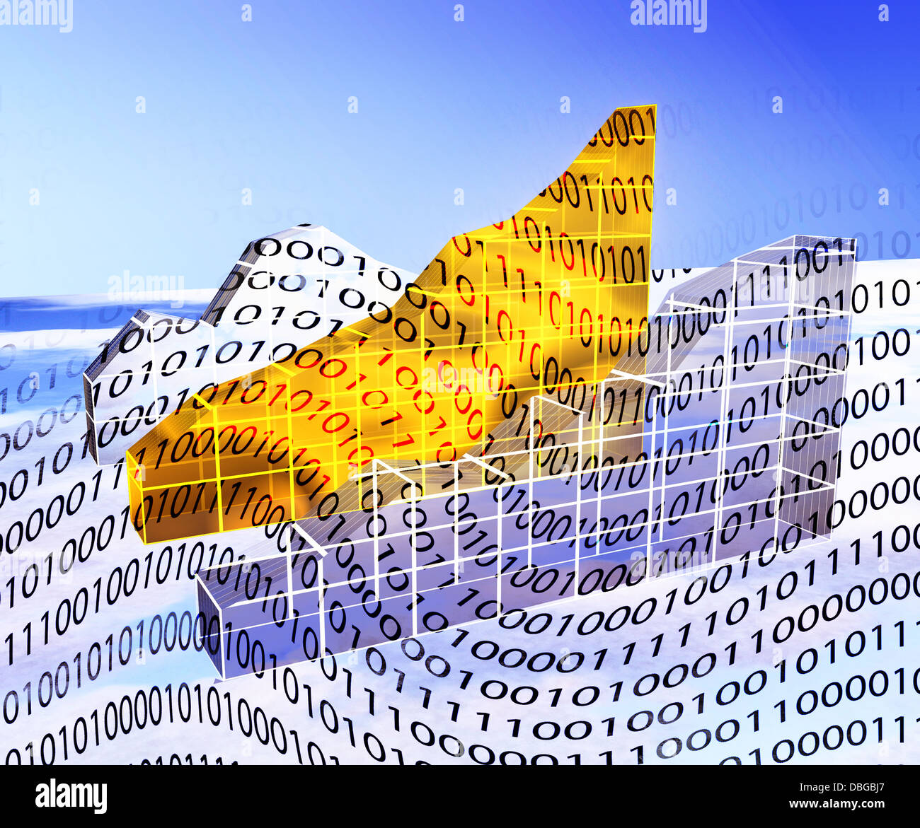 CHART DIAGRAMM GOLDEN BINÄRDATEN NEUES KONZEPT Stockfoto