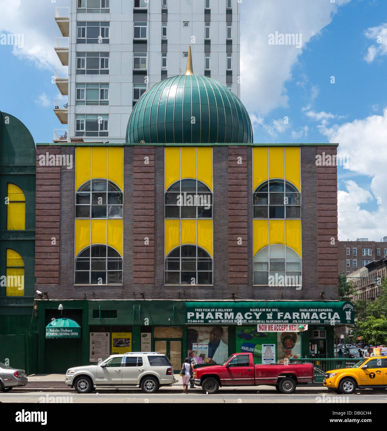 Moschee-Nummer 7 in Harlem, NYC - wo Malcolm X gepredigt Stockfoto