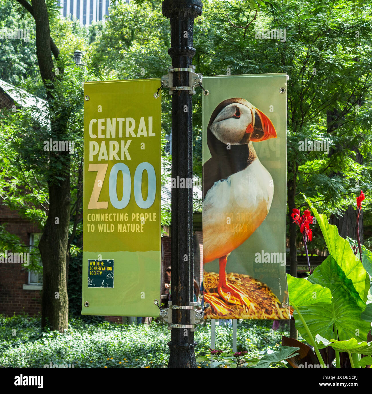 Zeichen für Central Park Zoo Stockfoto