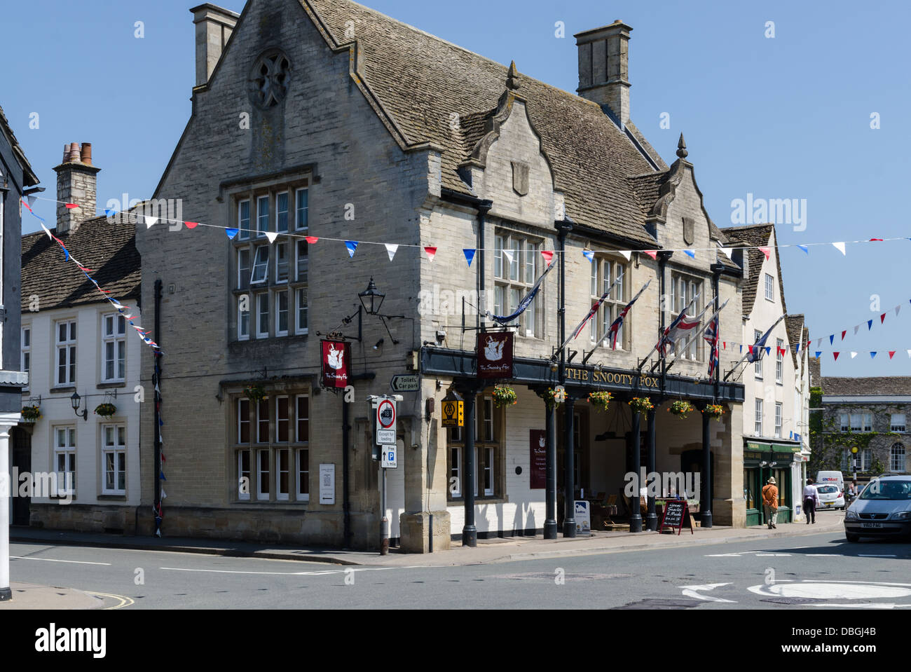 Die Snooty Fox-Gasthaus und Restaurant in Cotswold Stadt von Tetbury Stockfoto