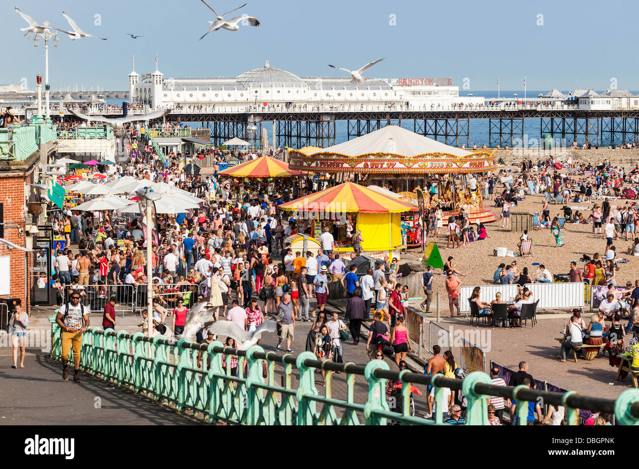 Beschäftigt Brighton Seafront, Brighton, England, UK Stockfoto