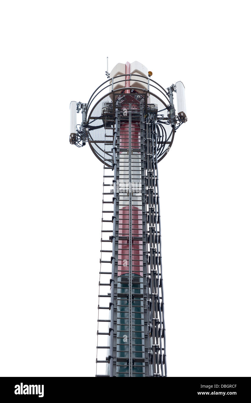 Zellkommunikation Turm auf weißem Hintergrund Stockfoto
