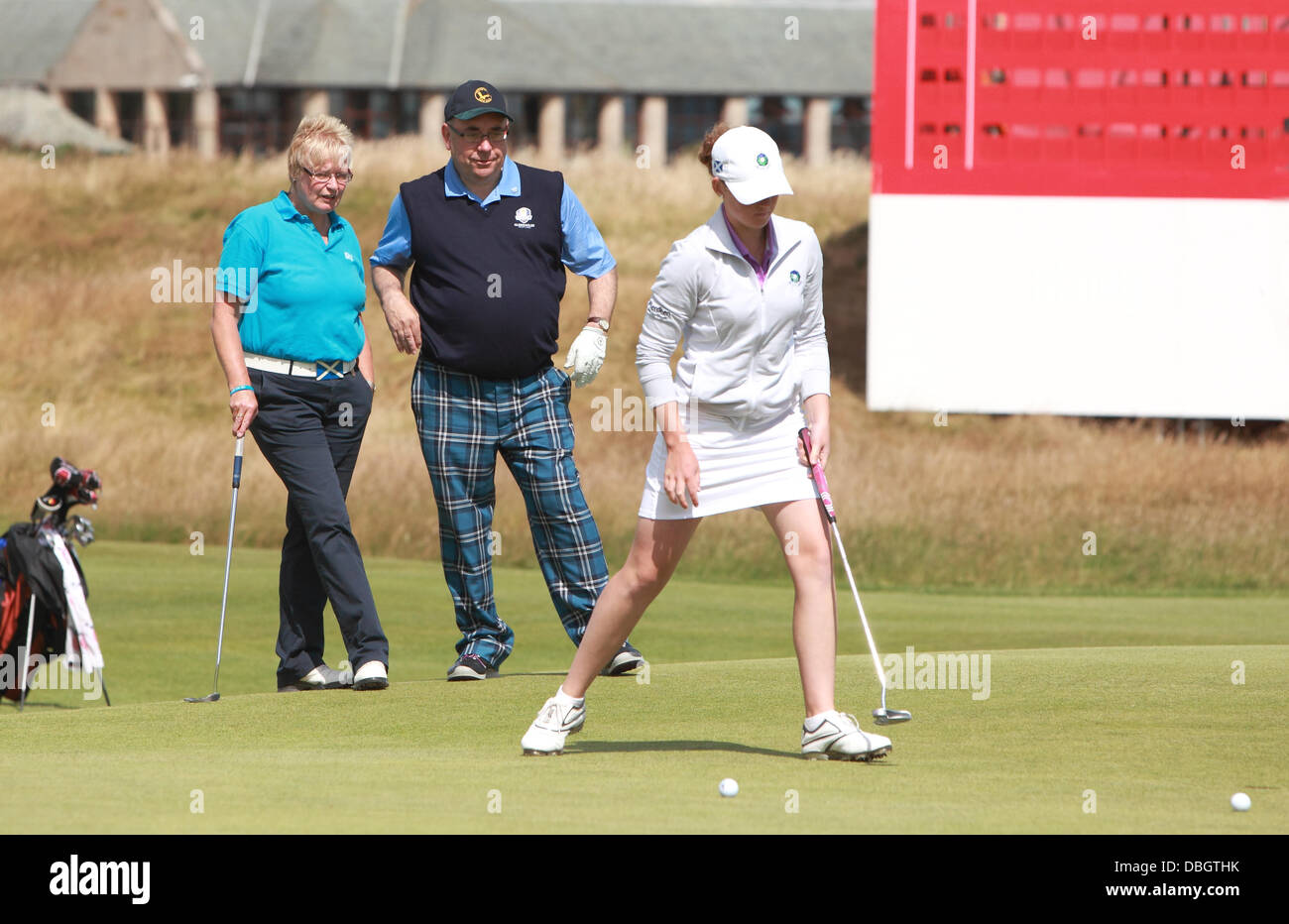 Connie Jaffrey, spielt Alec Salmond in die Ricoh Women es British Open in The Old Course St Andrews Fife, Mittwoch 30. Juli 2013 Stockfoto