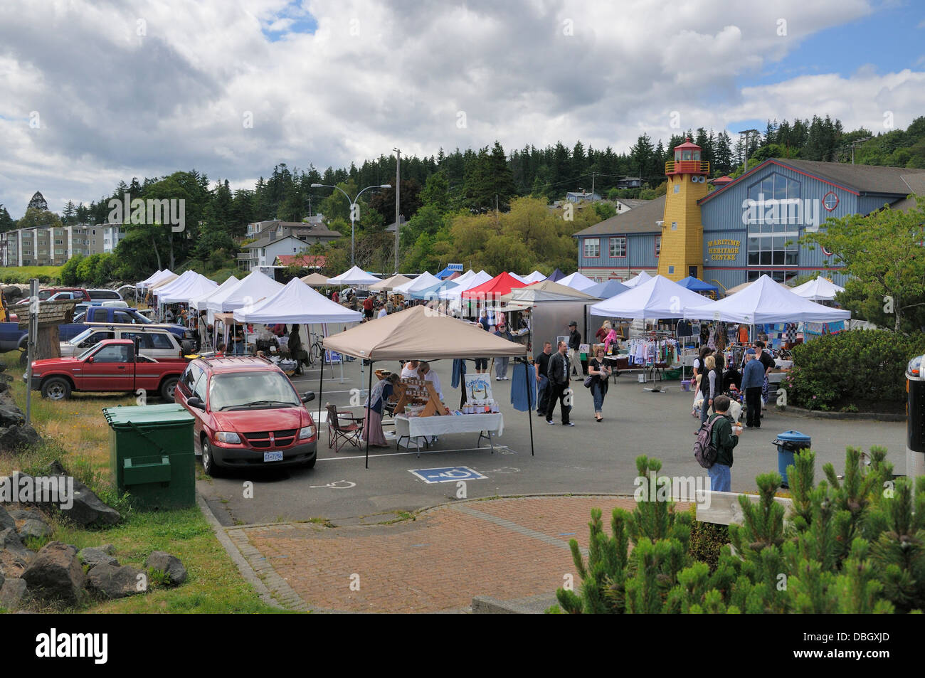 Markttag, Campbell River, Vancouver Island, British Columbia, Kanada- Stockfoto