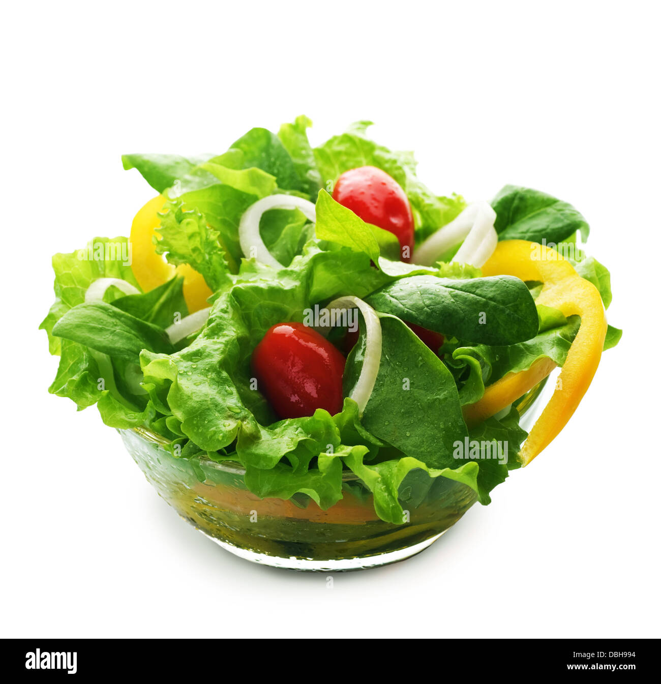 Gesunde vegetarische Salat über weiß Stockfoto