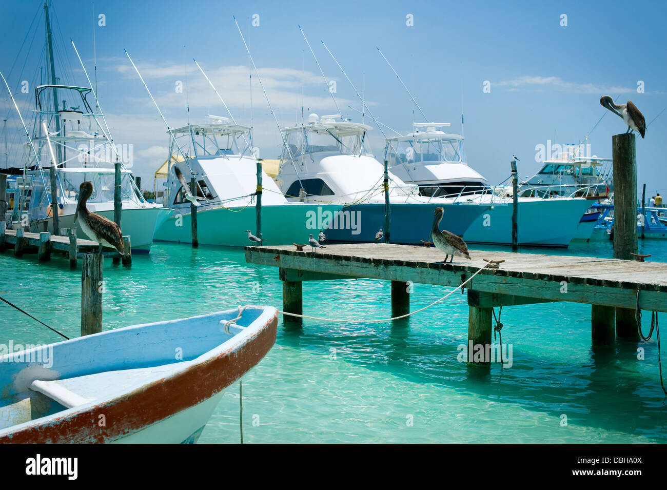 Isla Mujeres Insel Jetty. Mexiko, Cancun Stockfoto