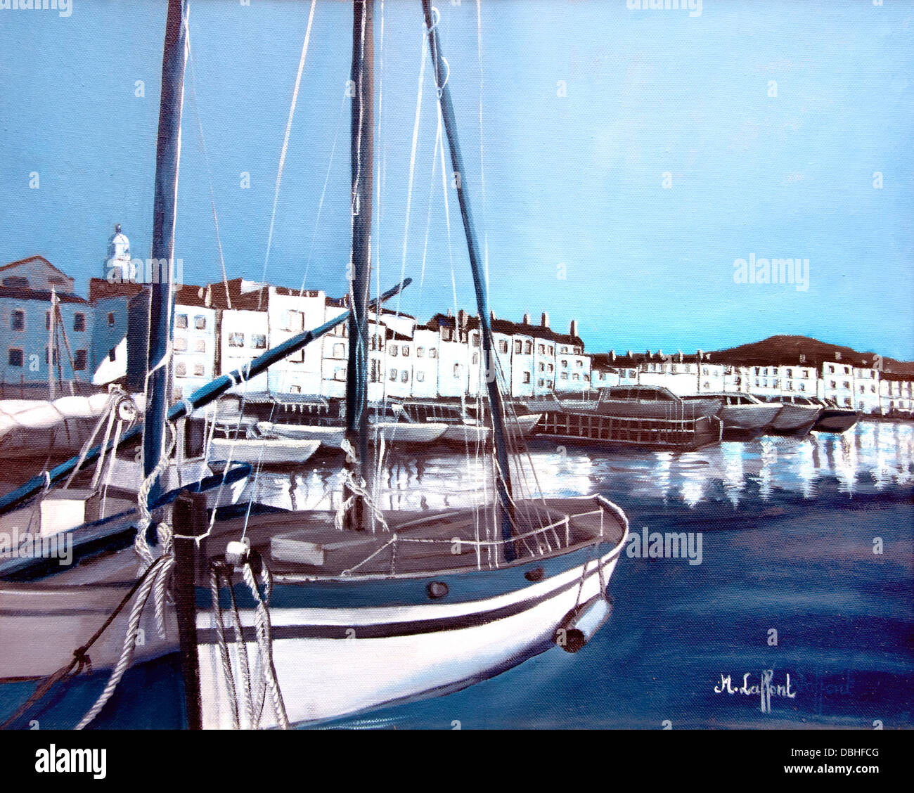 Frankreich Saint St Tropez Old Harbor Französisch Riviera Kunstgalerie Malerei Gemälde Côte d ' Azur Stockfoto