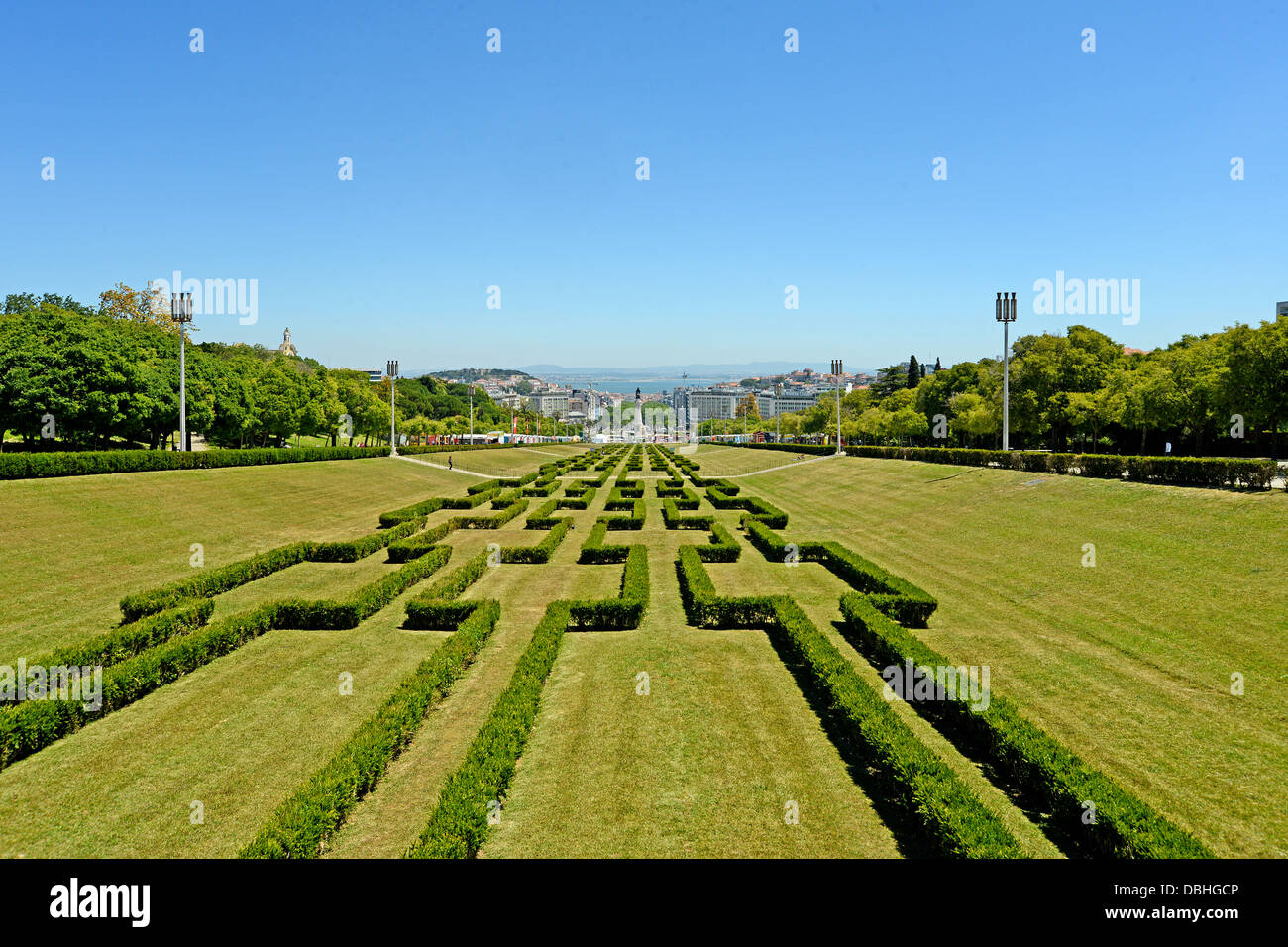 Eduardo VII Park Garten Lissabon Portugal Stockfoto