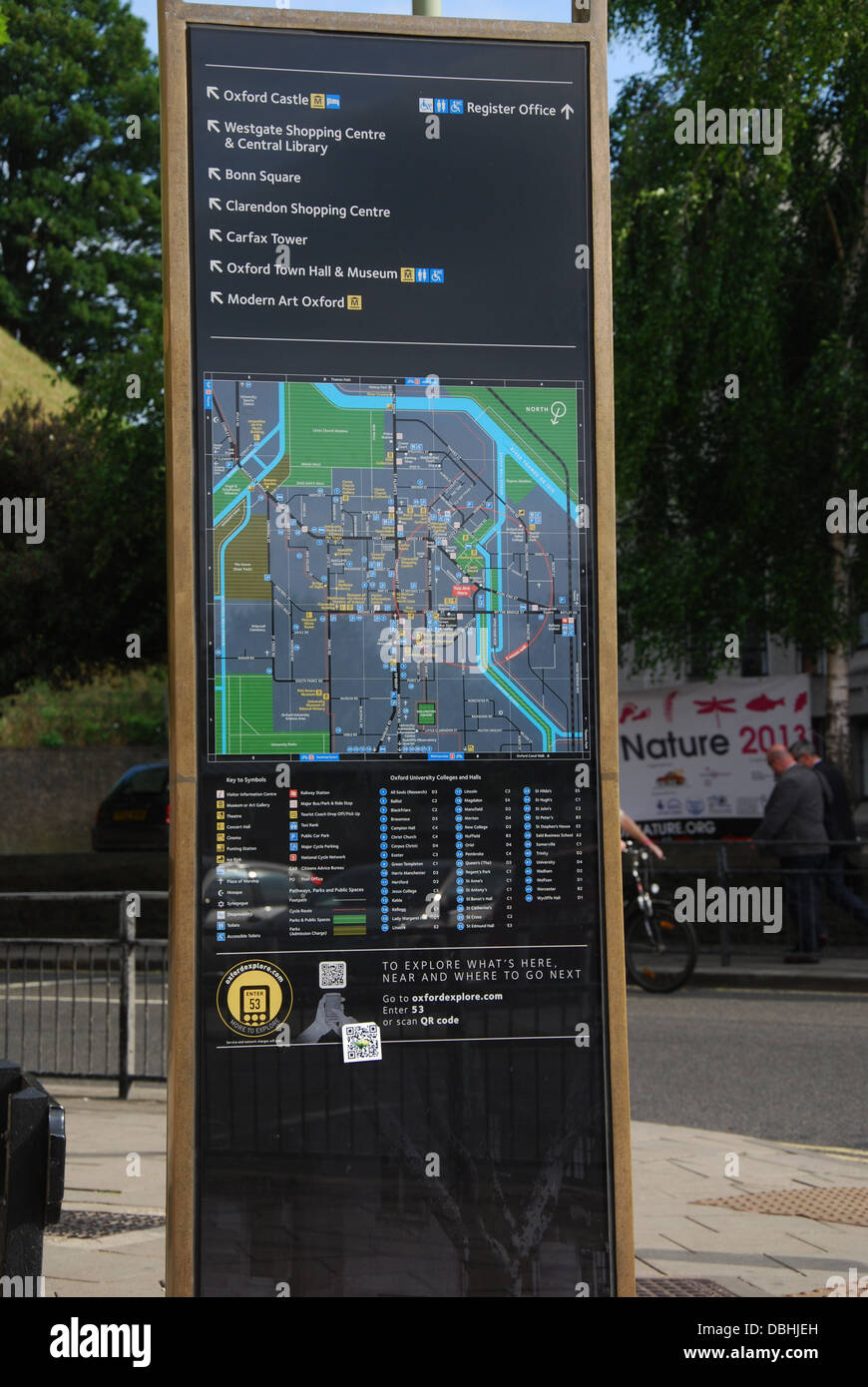 Stadtplan Oxford United Kingdom Stockfoto